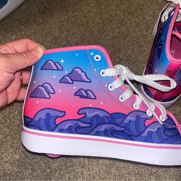 Heelys Pink and Blue Glitter Shoes NWOB - Picture 8 of 10